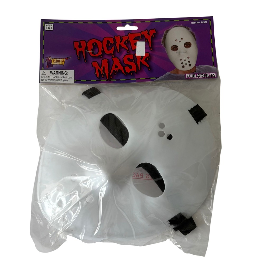 Forum Novelties White Hockey Mask Adult Halloween Costume Accessory 24372 NEW